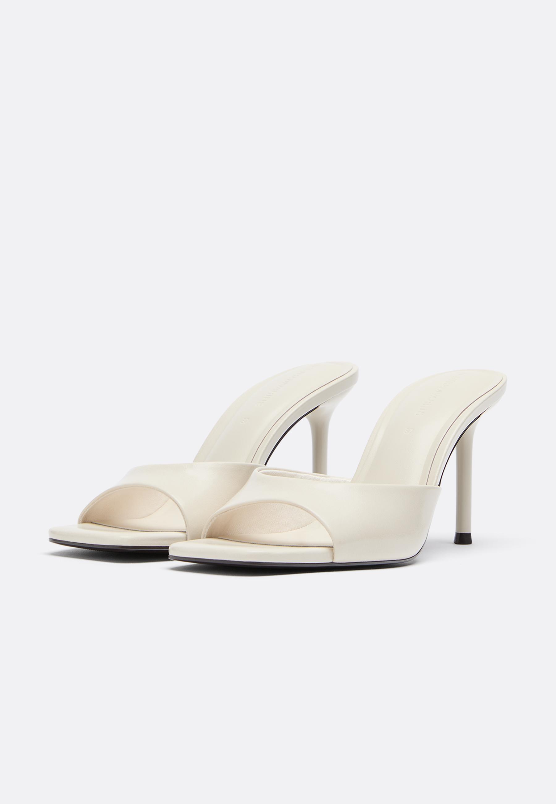 Heeled mule sandals — ECRU
