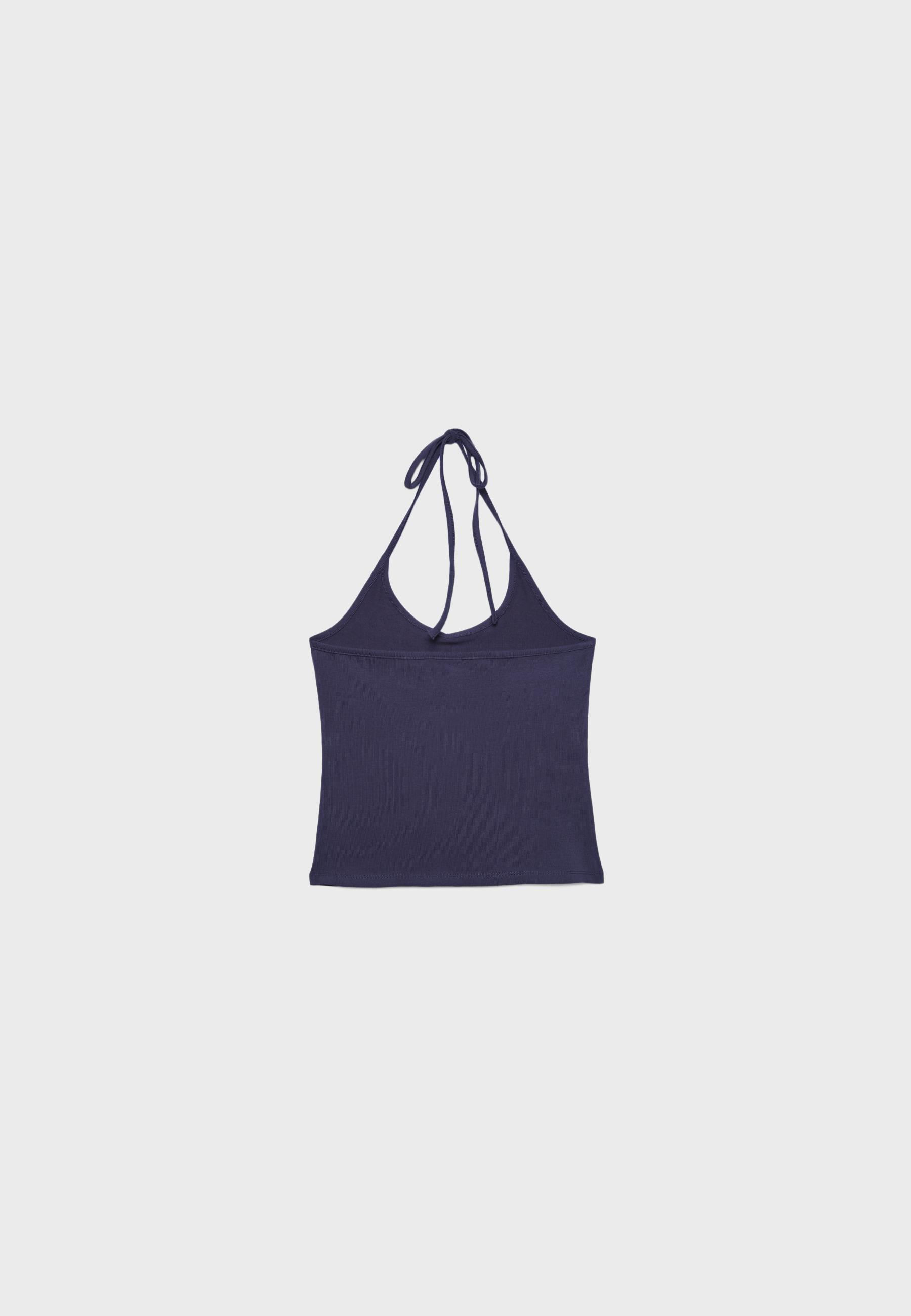 Knit halter top — Dark blue