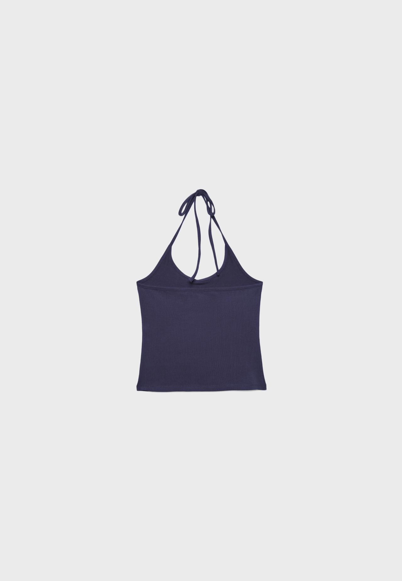 Knit halter top — Dark blue