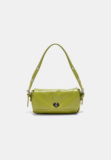 Mini crinkled shoulder bag — Pistachio green 1