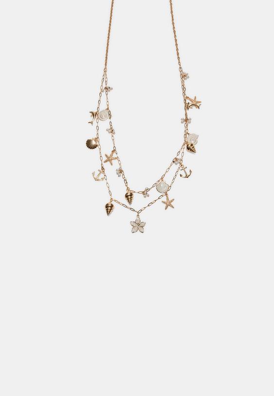 colar multiposicao mini charms marinhos