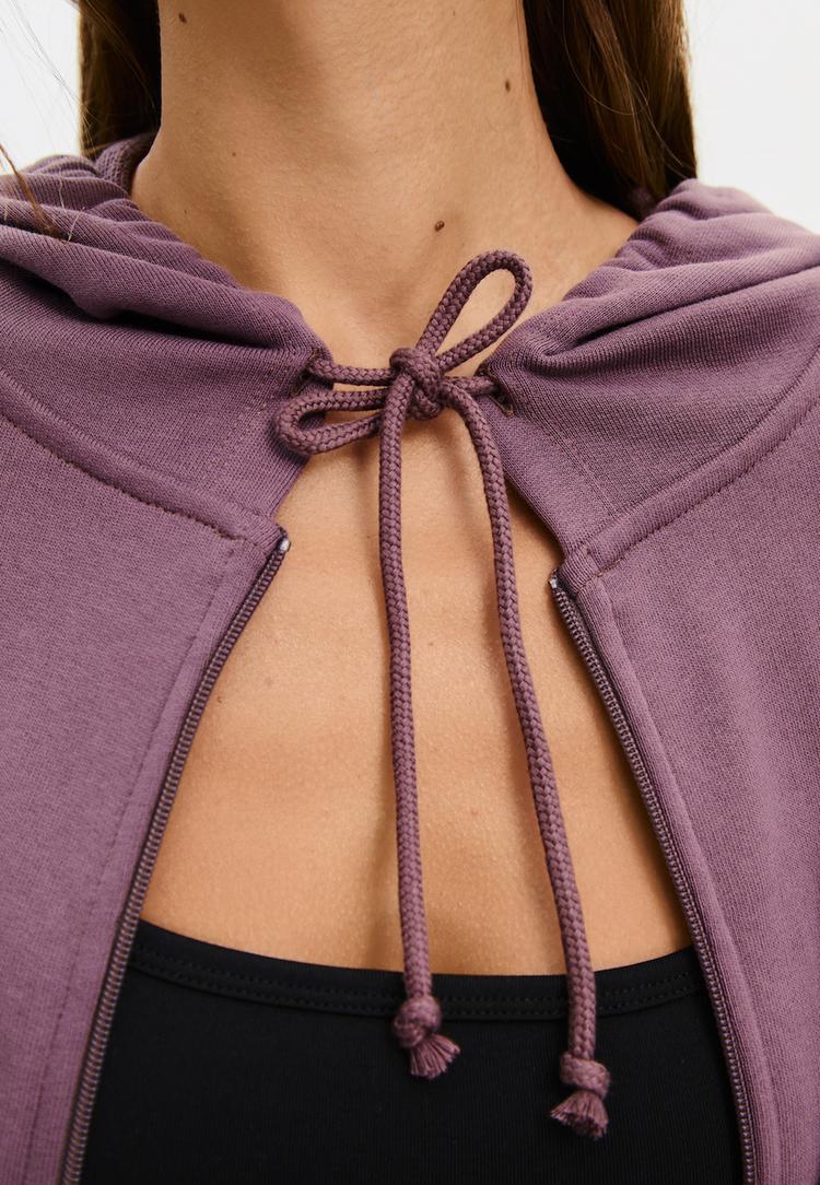 buzgulu kapusonlu sweatshirt