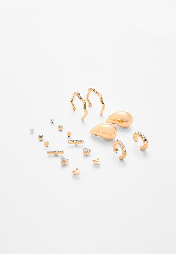 set 9 pendientes mini gota