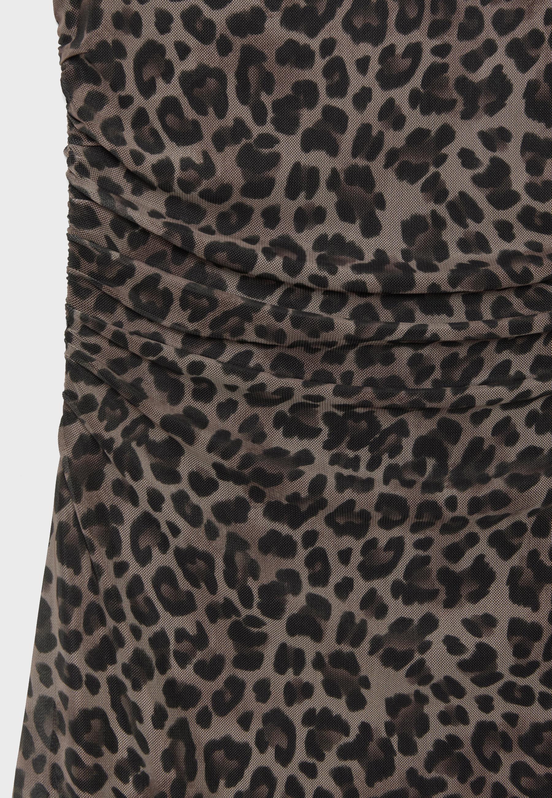 Short print dress — Mid beige