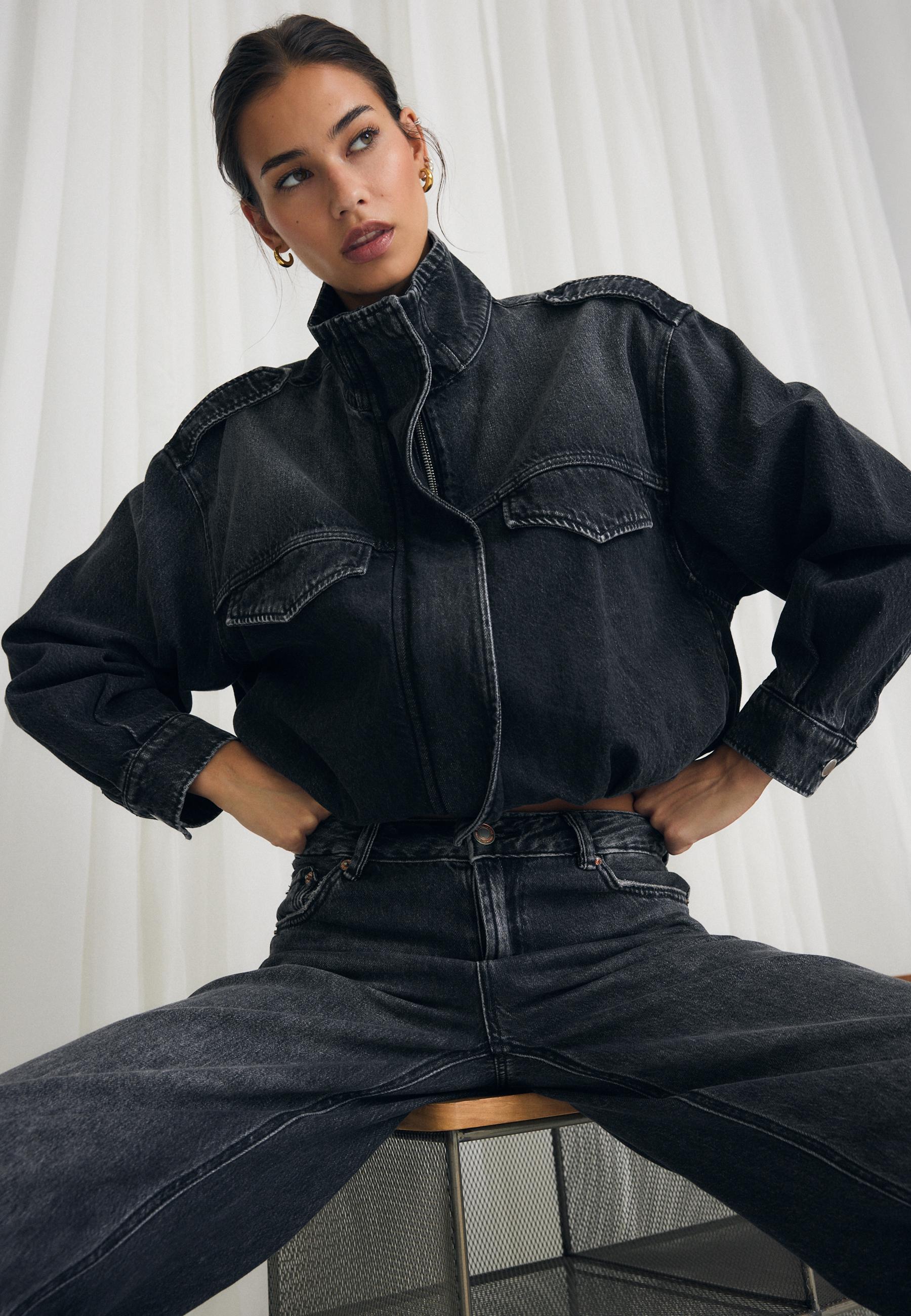 Stradivarius Balon kesim denim ceket