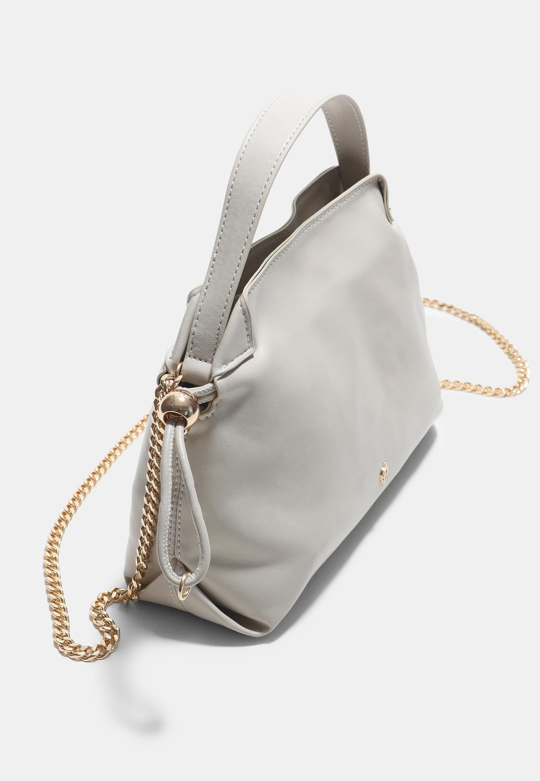 Small ruched crossbody bag — Ecru