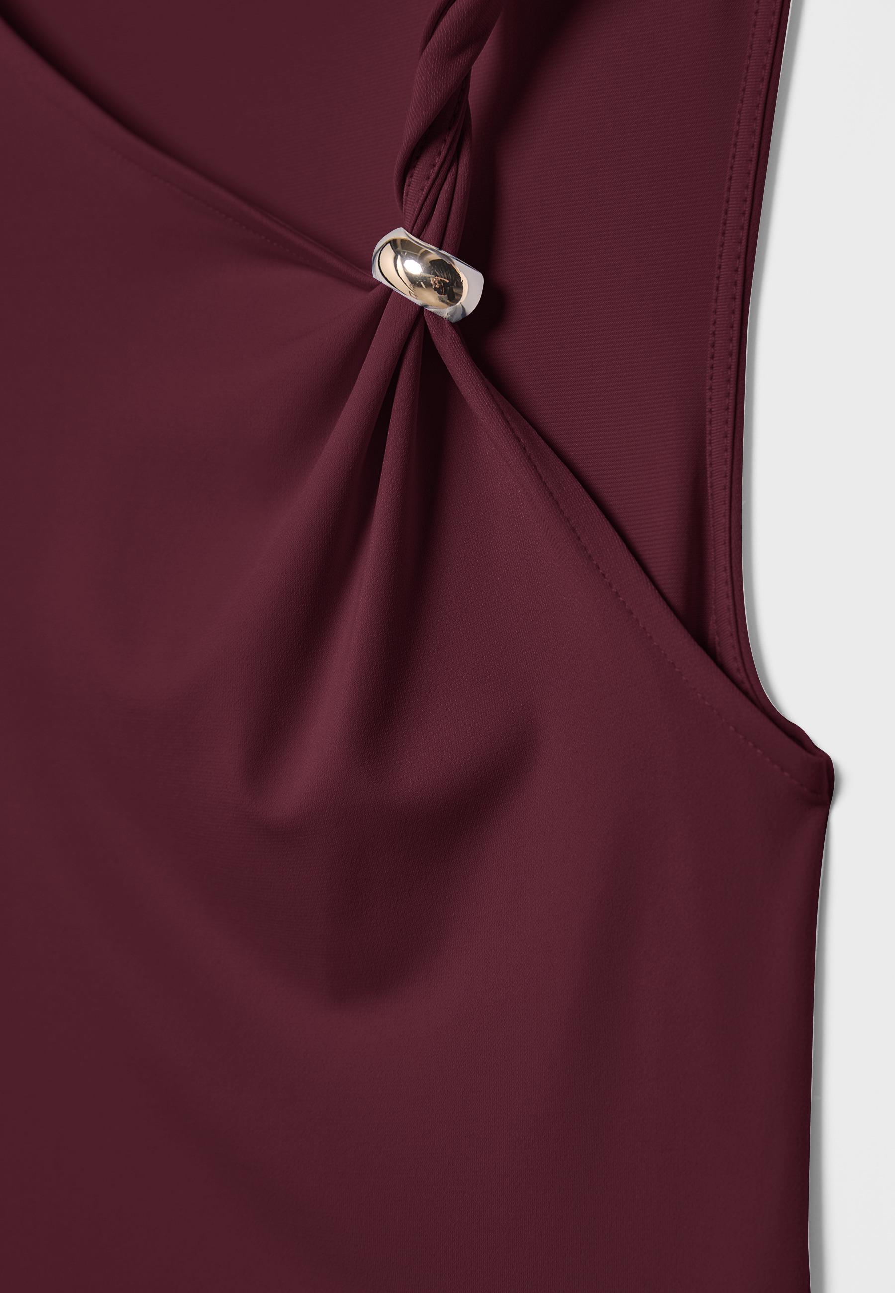 Asymmetric T-shirt with metal buckle — Purple