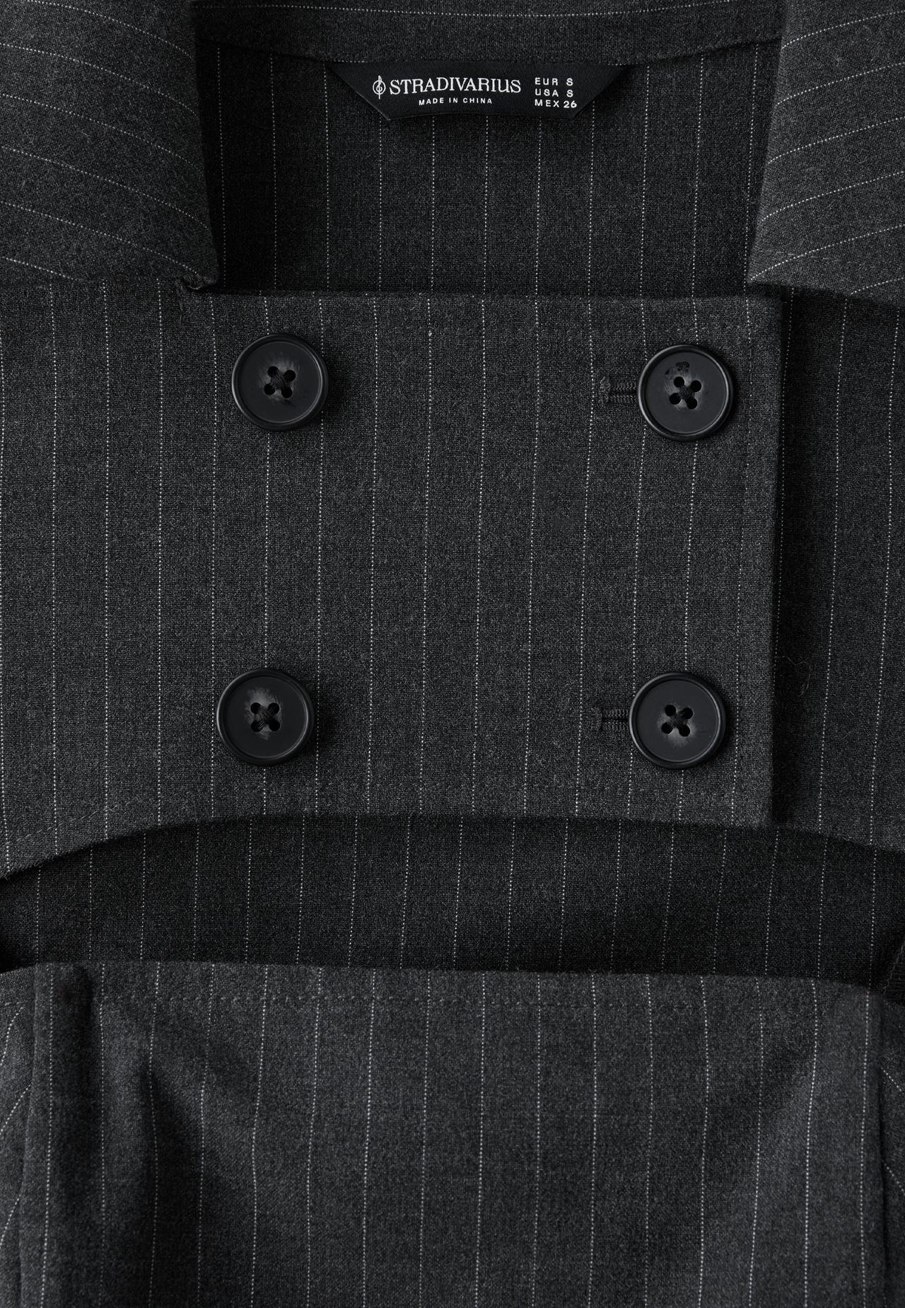 Sartorial mini dress with buttons — Dark grey