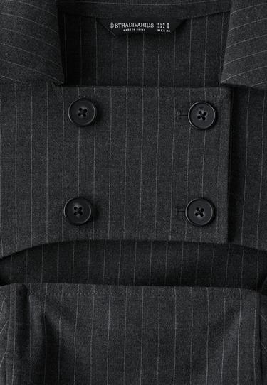 Sartorial mini dress with buttons — Dark grey 8