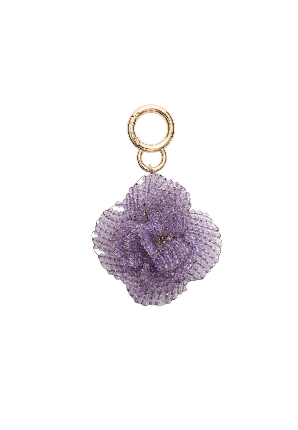 Flower beaded charm key ring