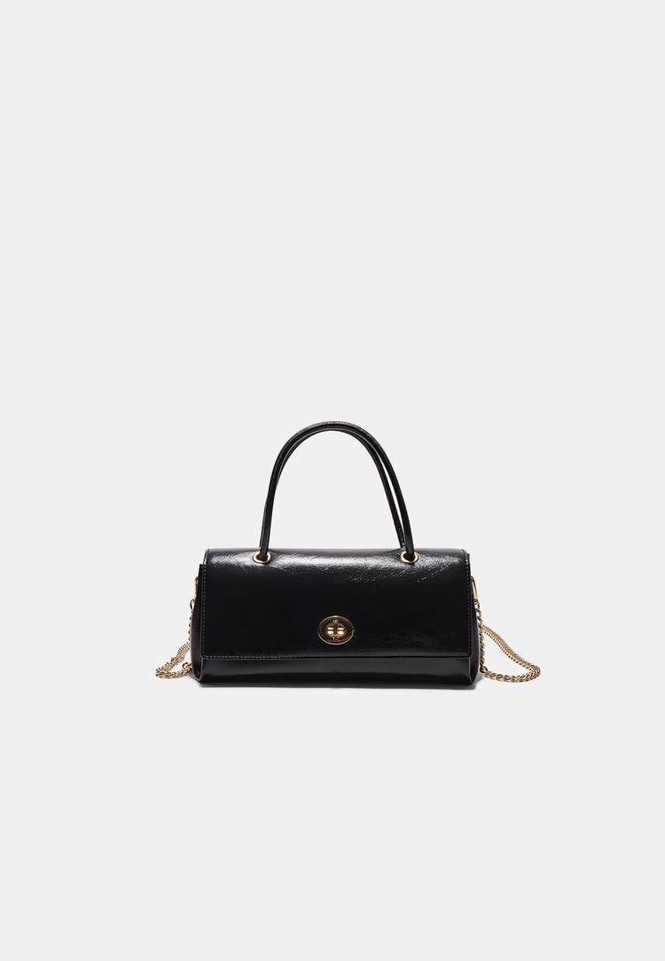 Stradivarius Mestská Crossbody Kabelka S Dvojitou Rúčkou Black Os