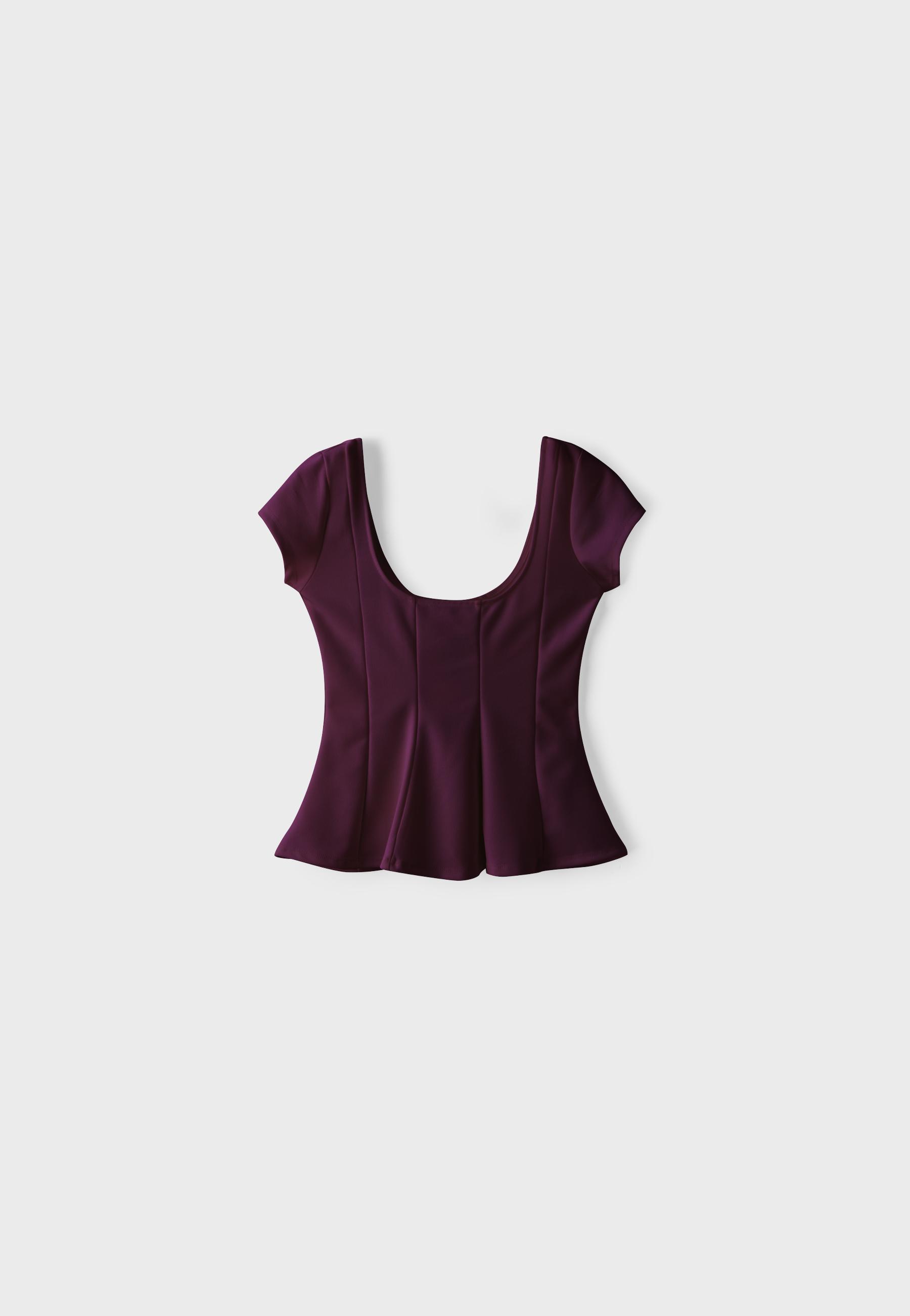Peplum mini sleeve top