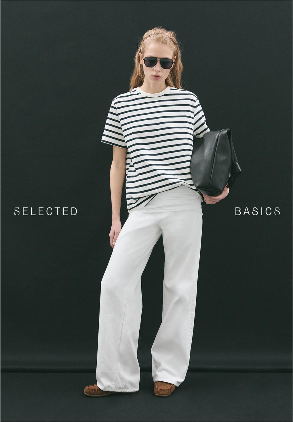 T-shirt basique boxy heavy weight à rayures