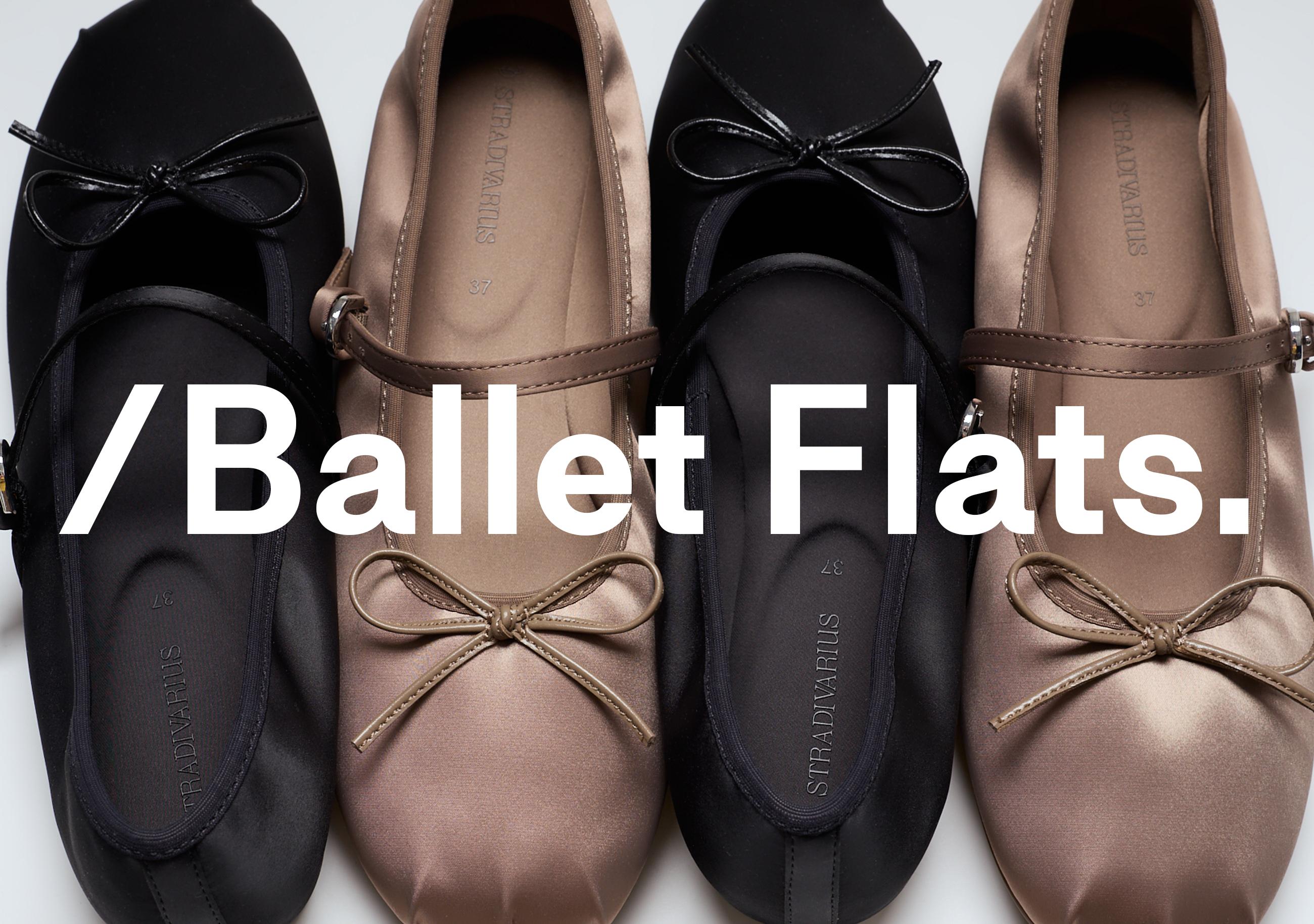 Satin ballet flats — TAUPE
