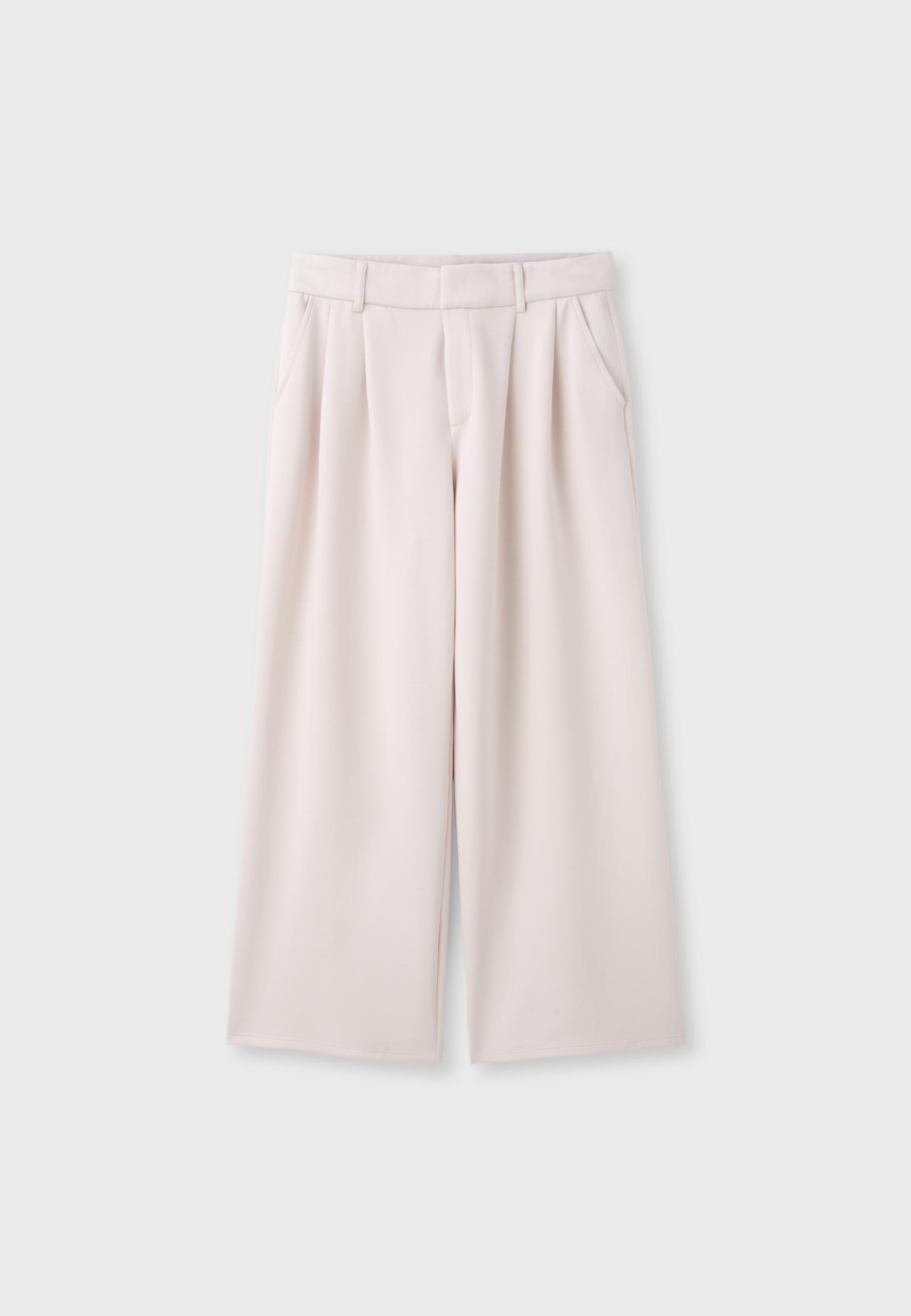 Soft-touch smart trousers — Stone