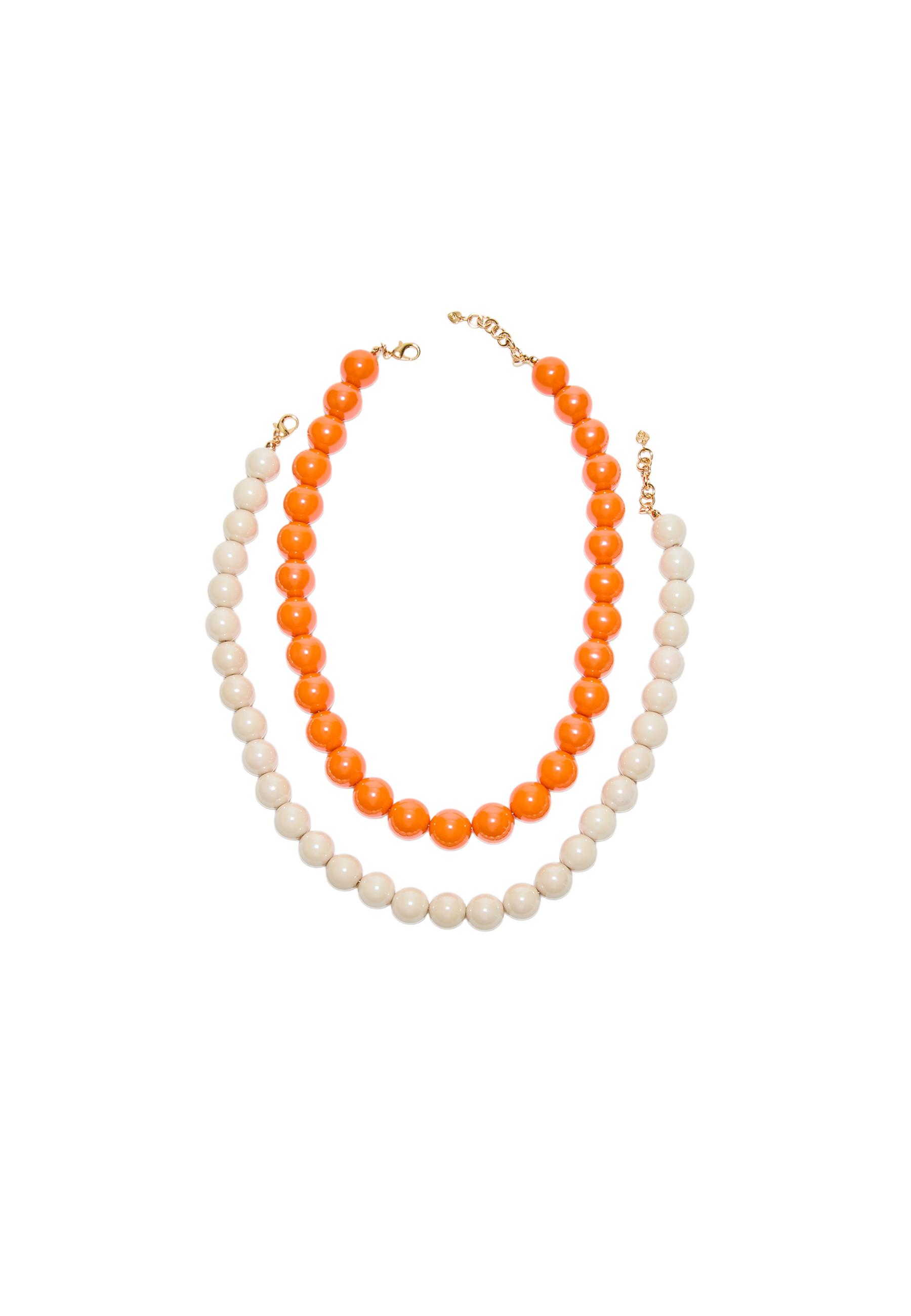 Set of 2 bead necklaces — Orange