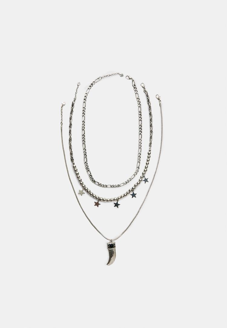 set 3 collares estrellas y charm