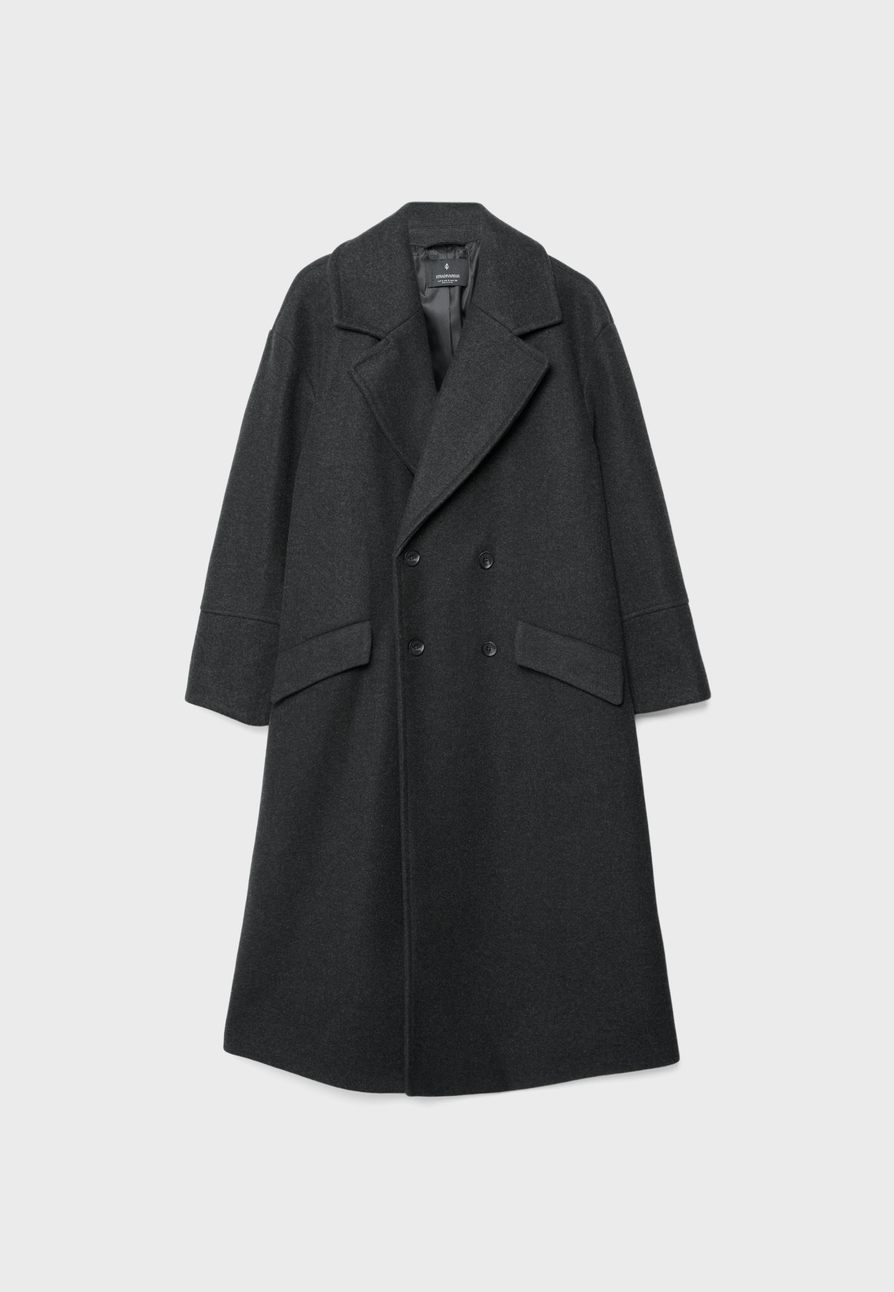 Oversize soft-touch coat — Dark grey