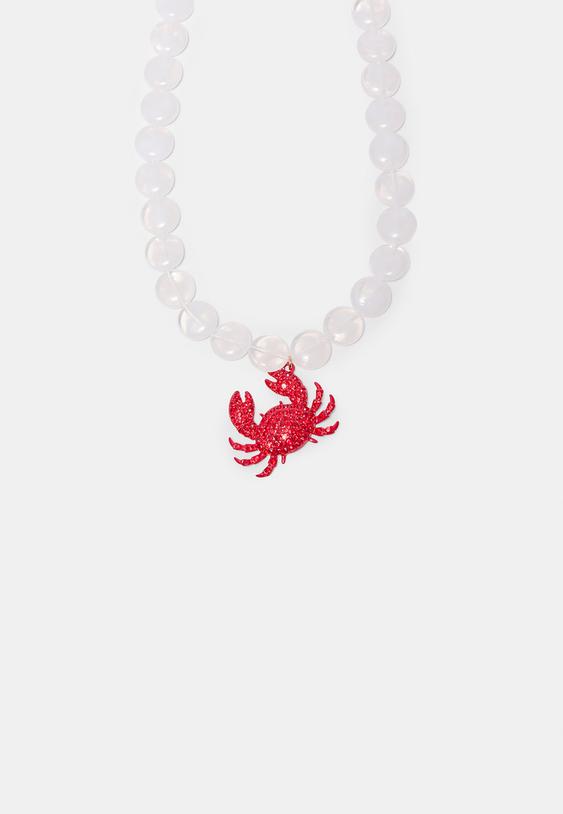 colar caranguejo brilho