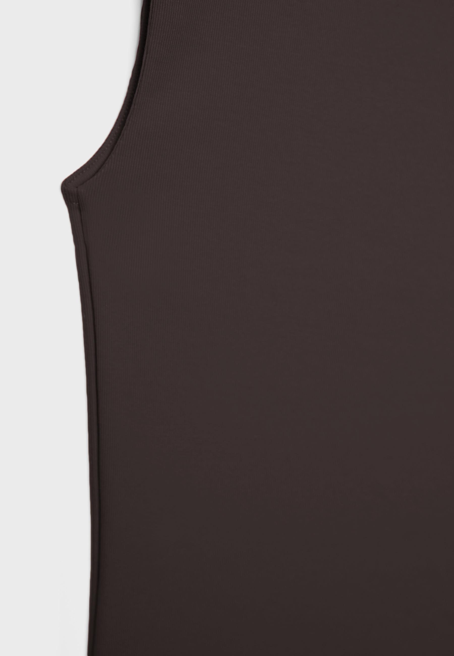 Basic Sleeveless T-Shirt — Brown