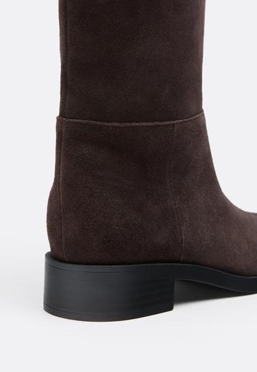Flat leather equestrian boots — BROWN 3
