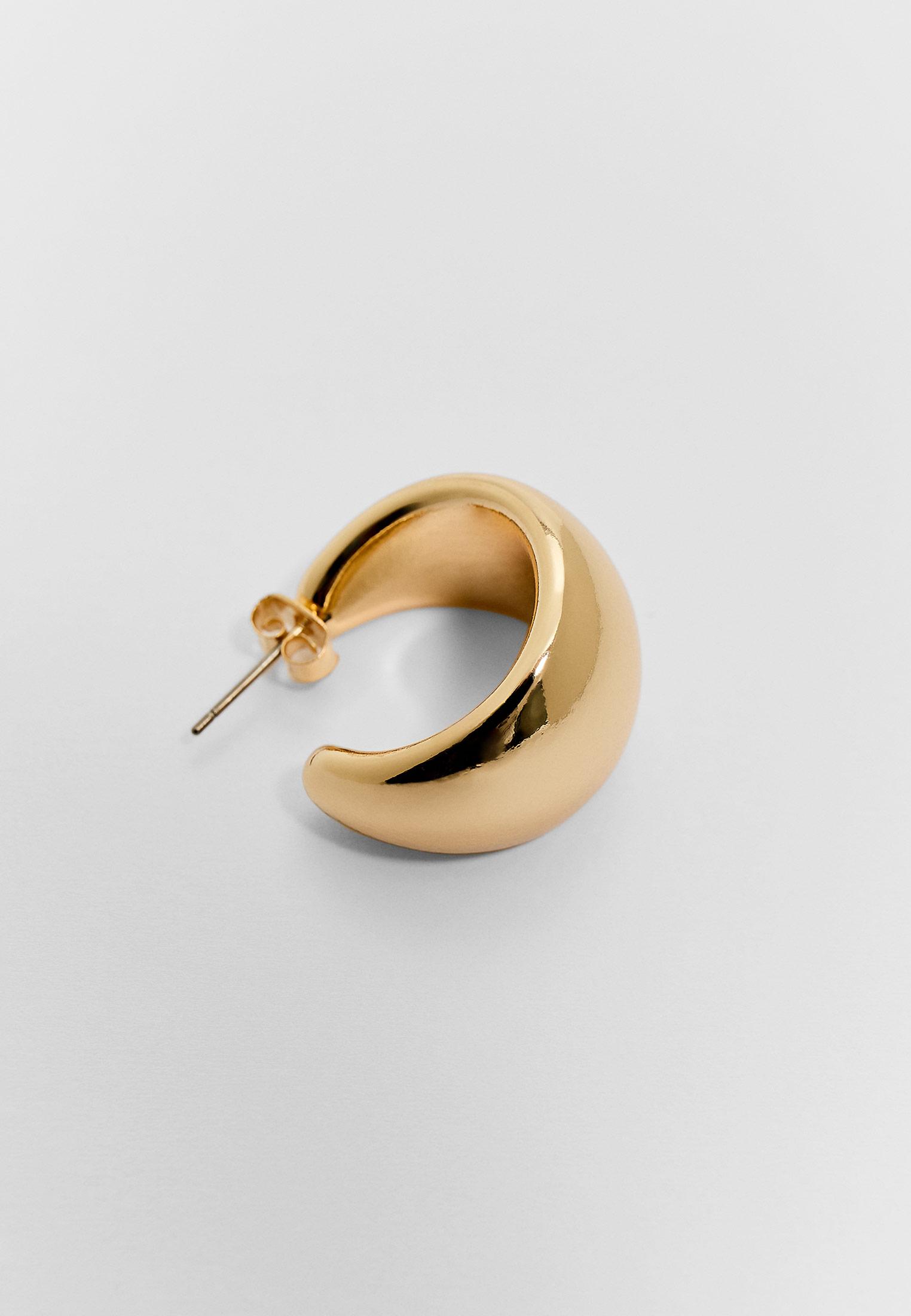 Set of 3 pairs of voluminous mini earrings — Gold