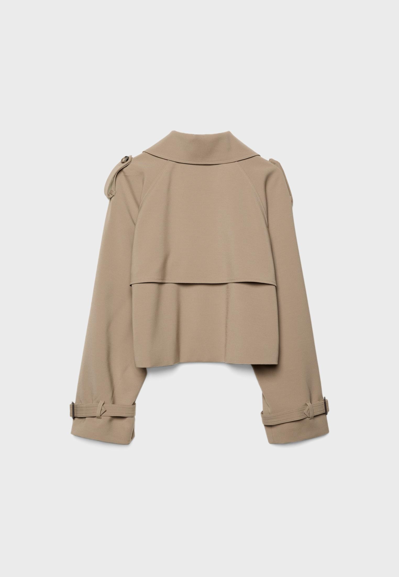 Short fluid trench coat — Khaki