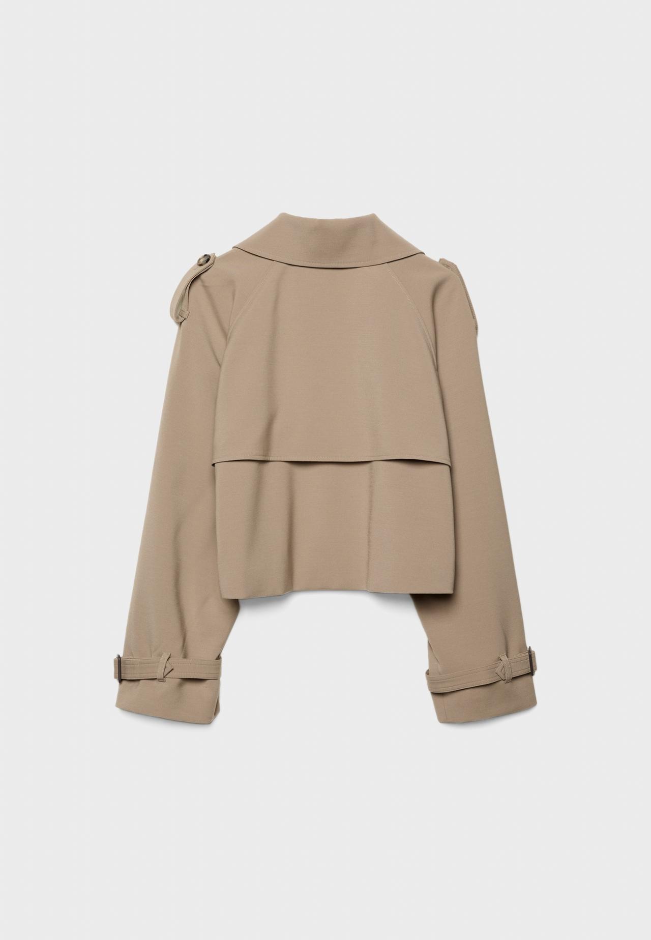 Short flowing smart trench coat — Khaki