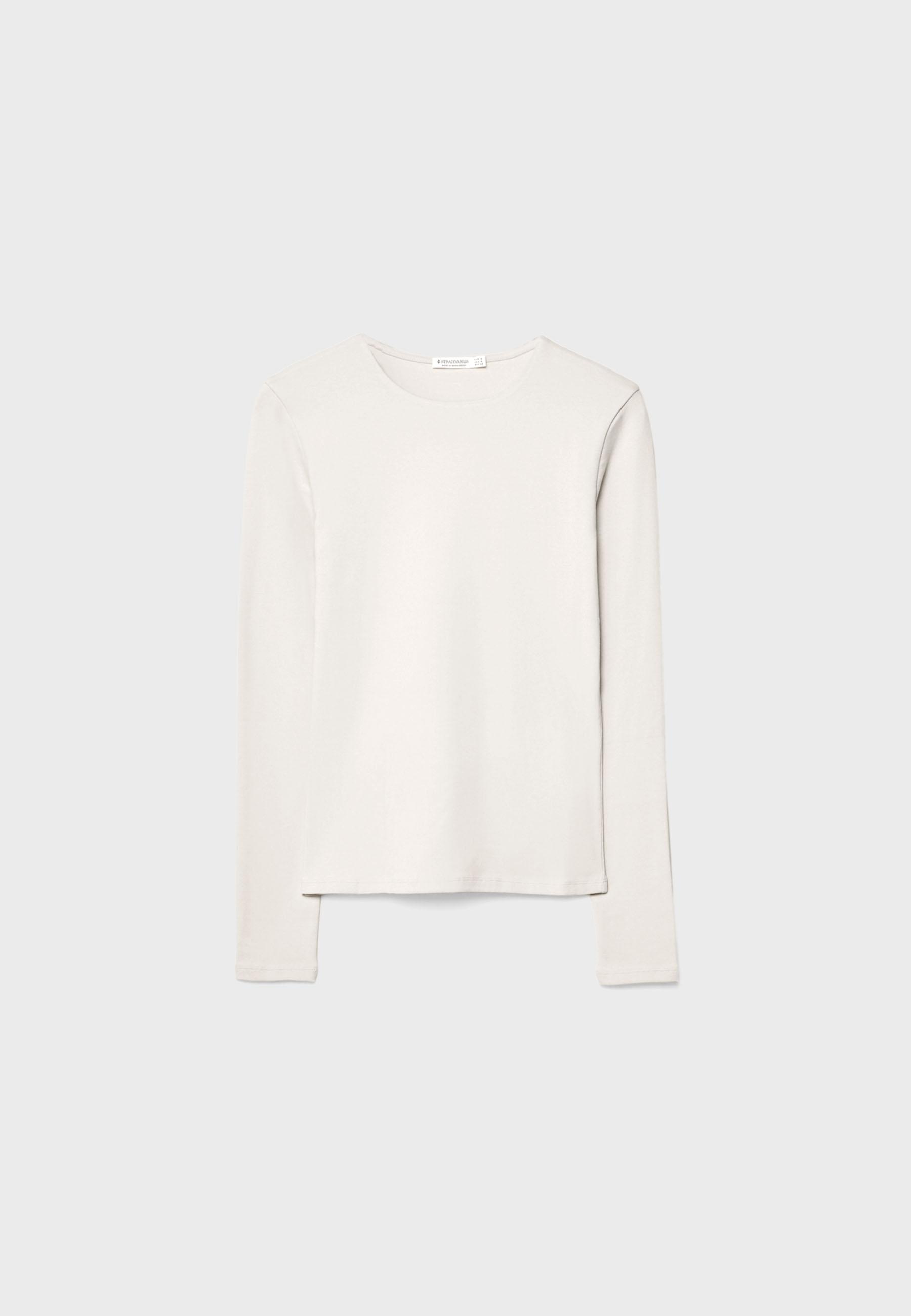 Basic long sleeve T-shirt — Ecru