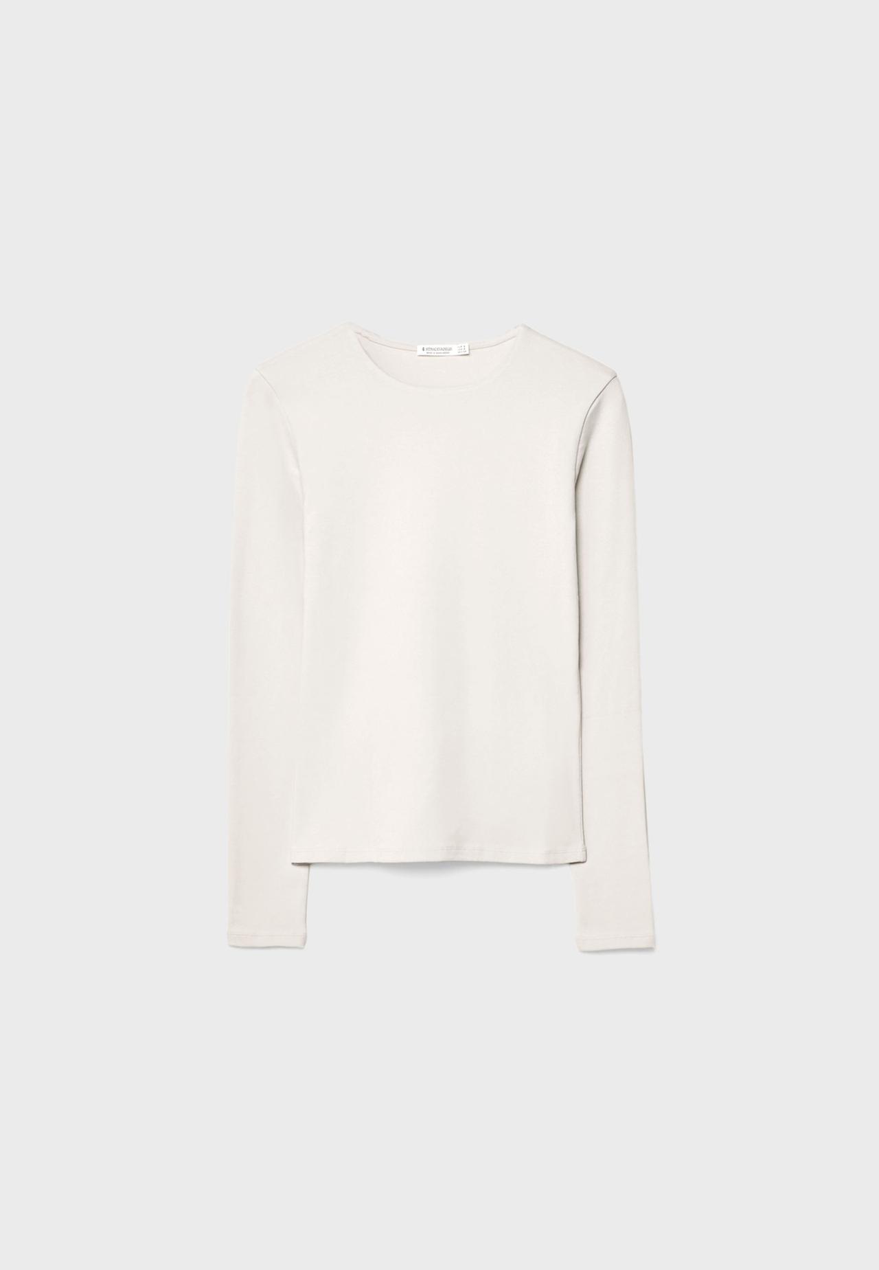 Basic long sleeve T-shirt — Ecru