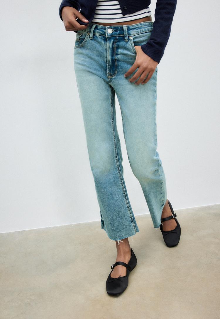 d78 jeans cropped boca de sino