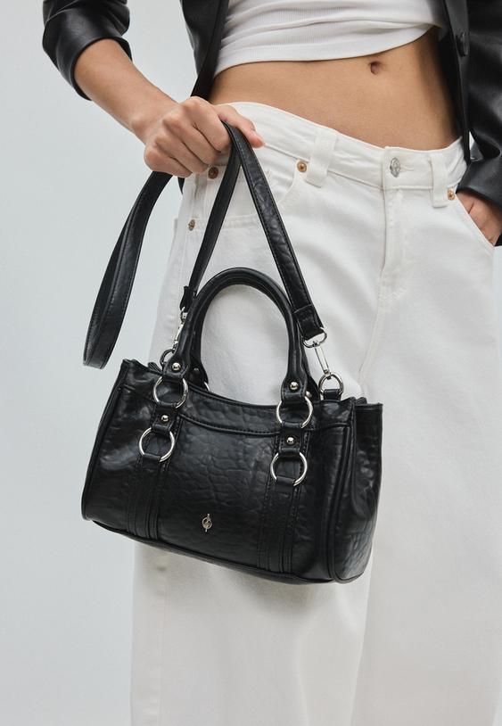 Stradivarius Small Bowling Bag Black Os