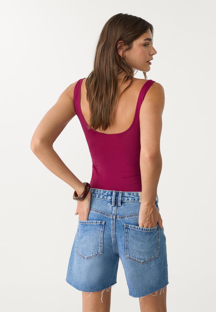 body poliamida fruncido