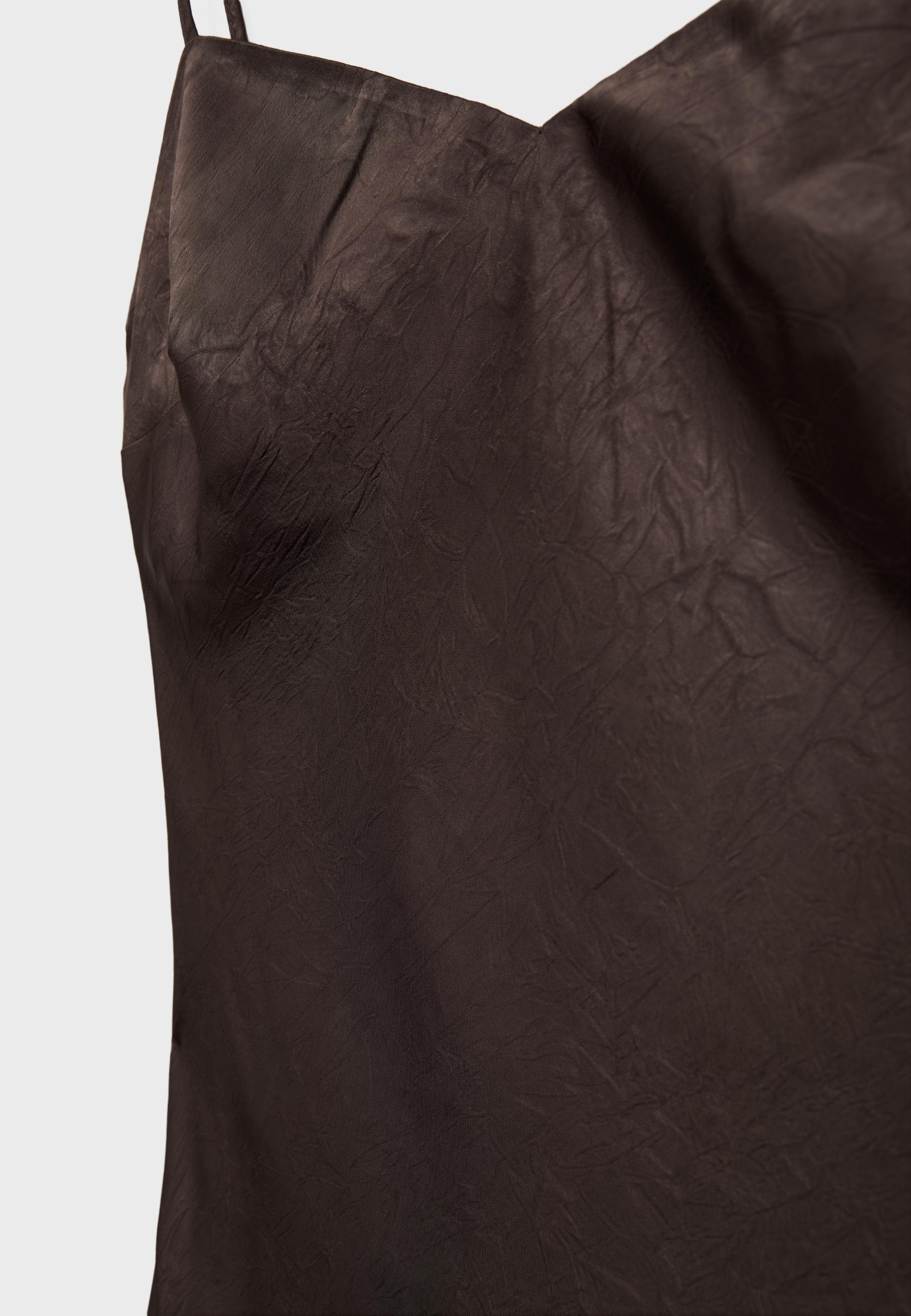 Satin midi dress — Brown