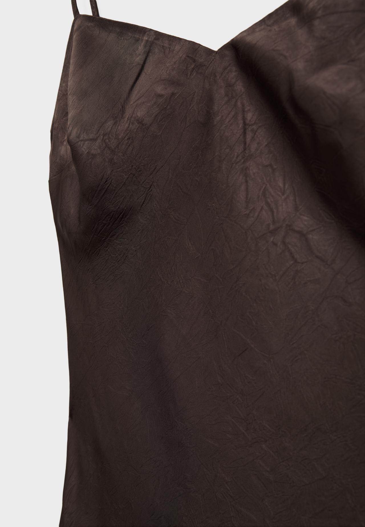 Satin midi dress — Brown