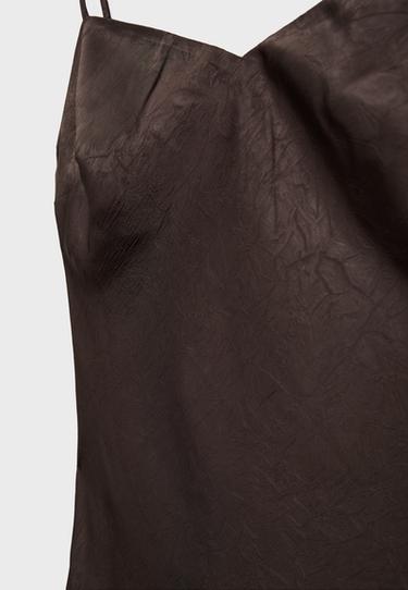 Satin midi dress — Brown 8