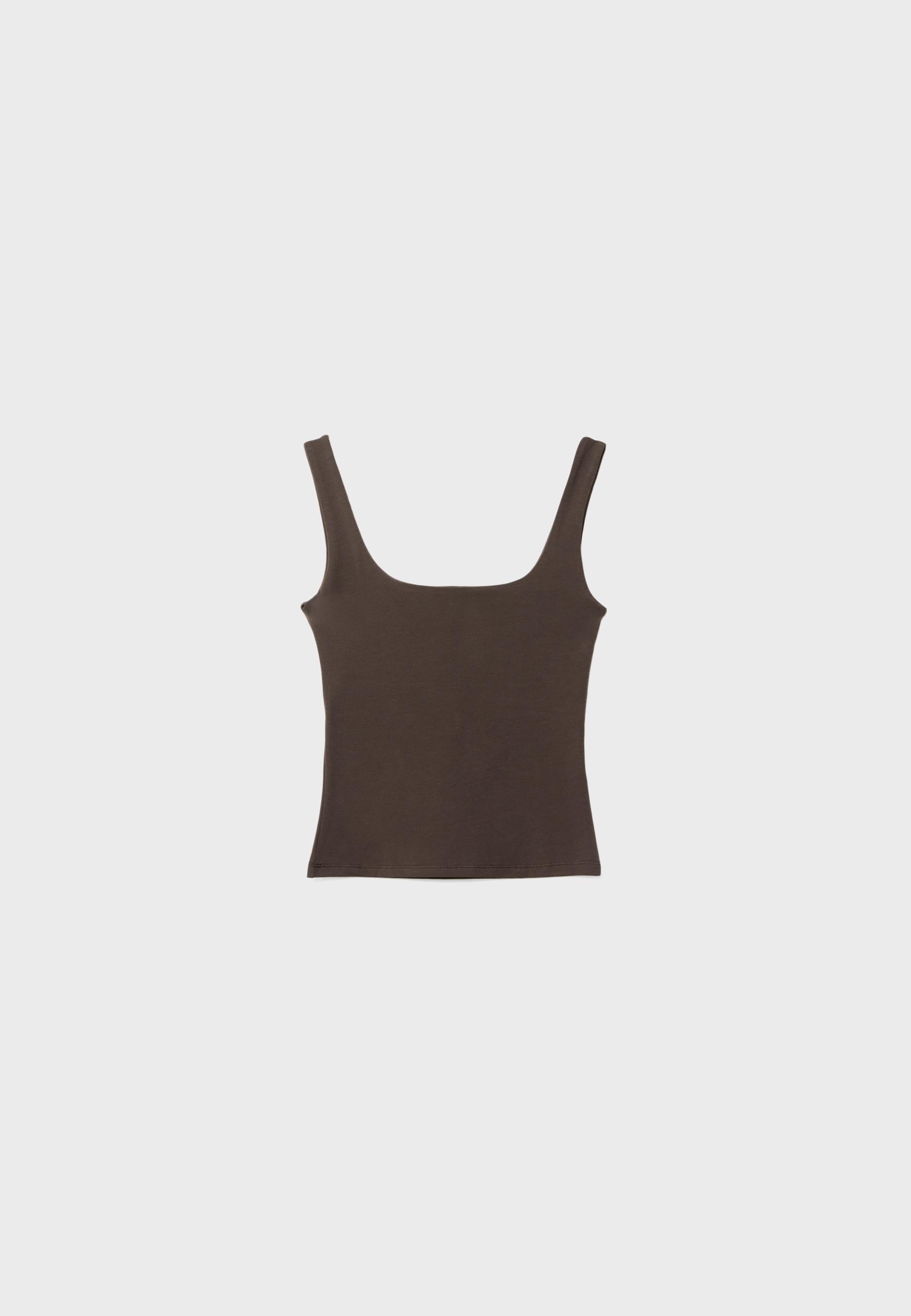 Wide strap top — Brown
