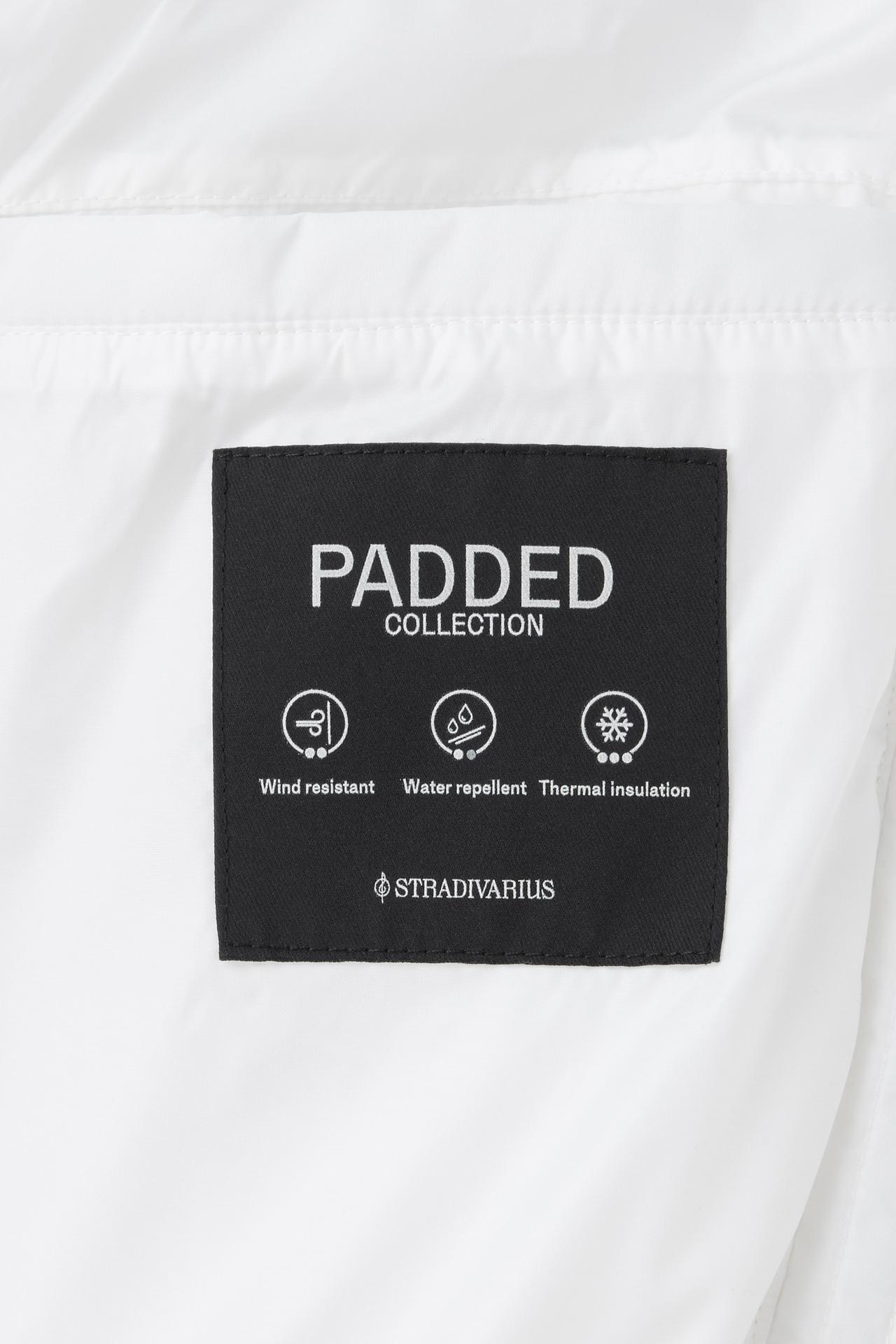 Basic hooded padded jacket — Ecru