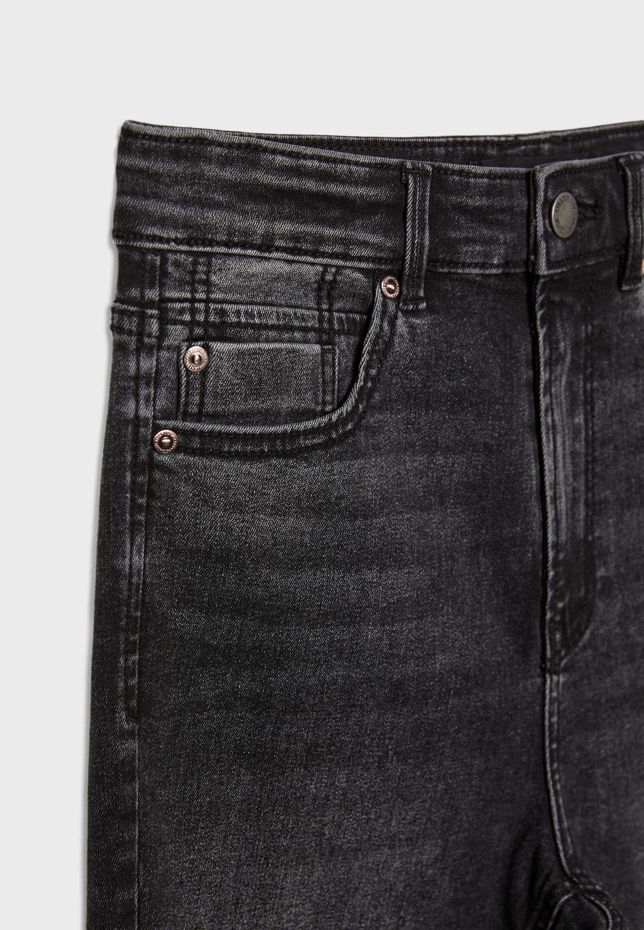 D09 Super high-waist skinny jeans — BLACK DENIM WASH
