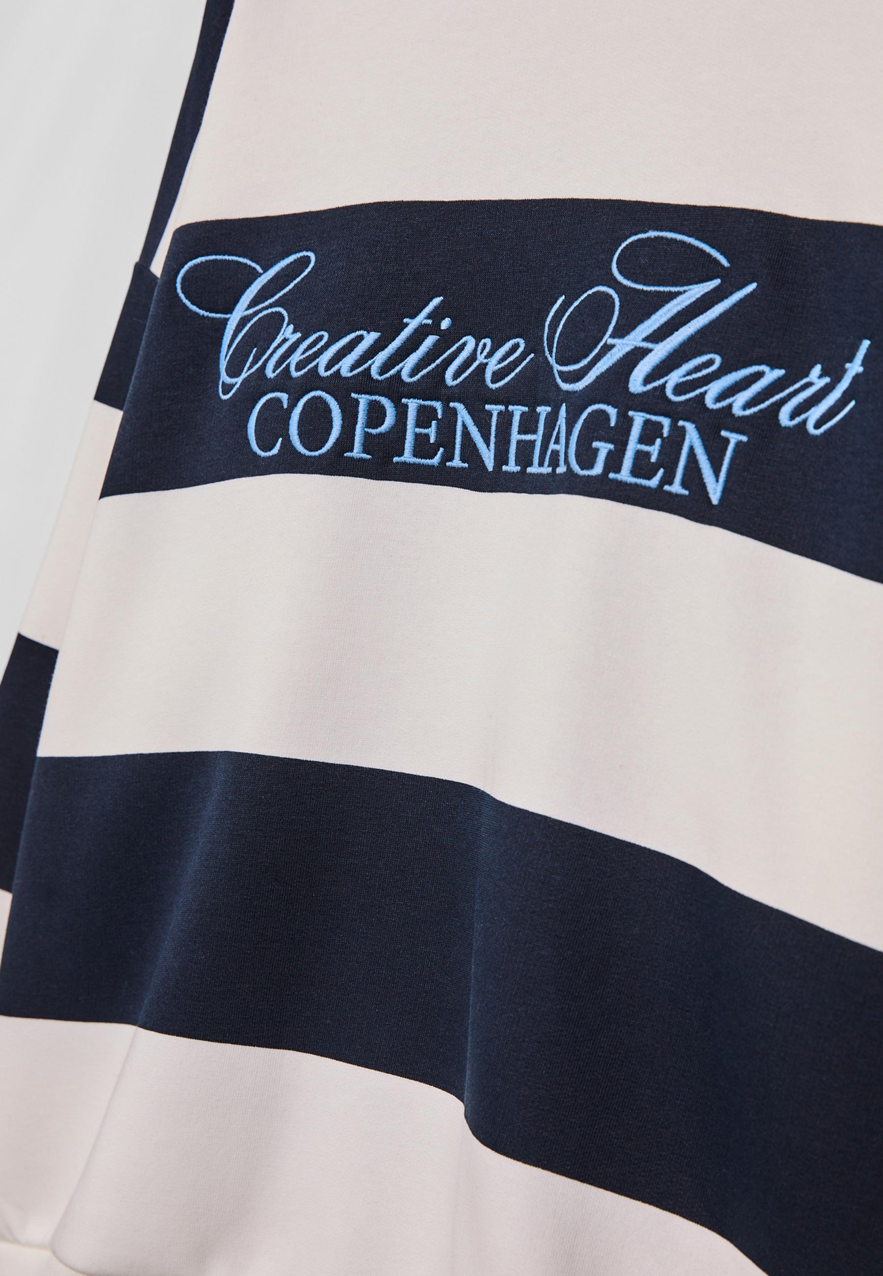 Embroidered Stripe Sweatshirt — Navy blue