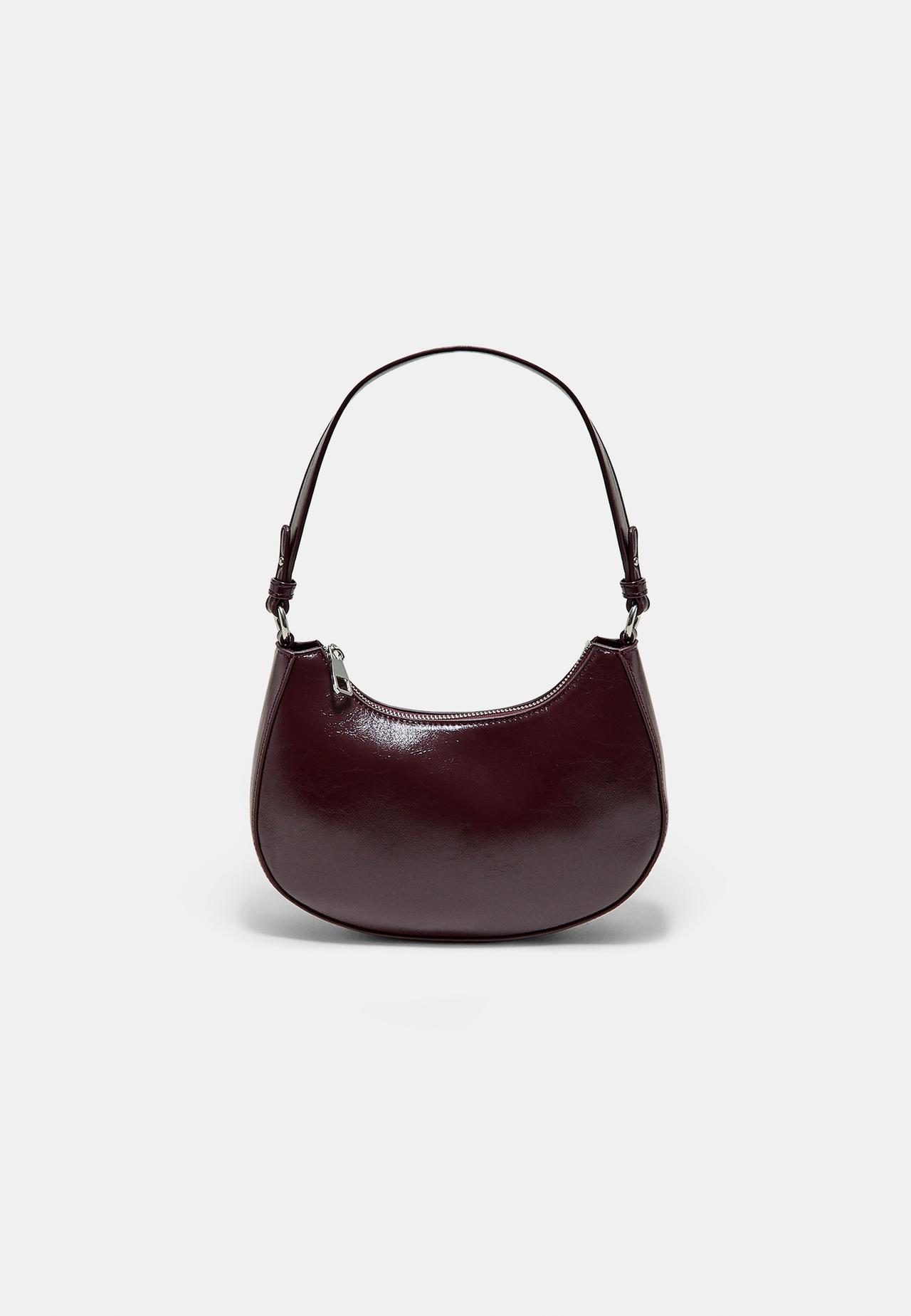 Moon shoulder bag with chain — Burgundy