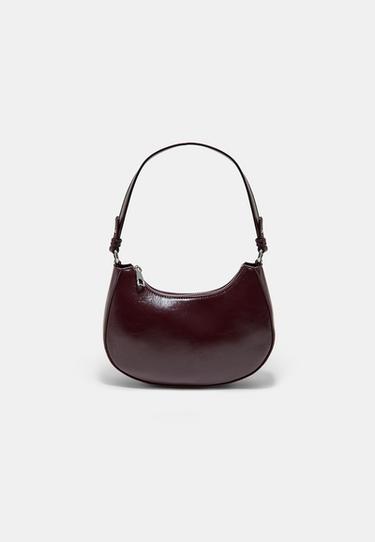 Moon shoulder bag with chain — Burgundy 1