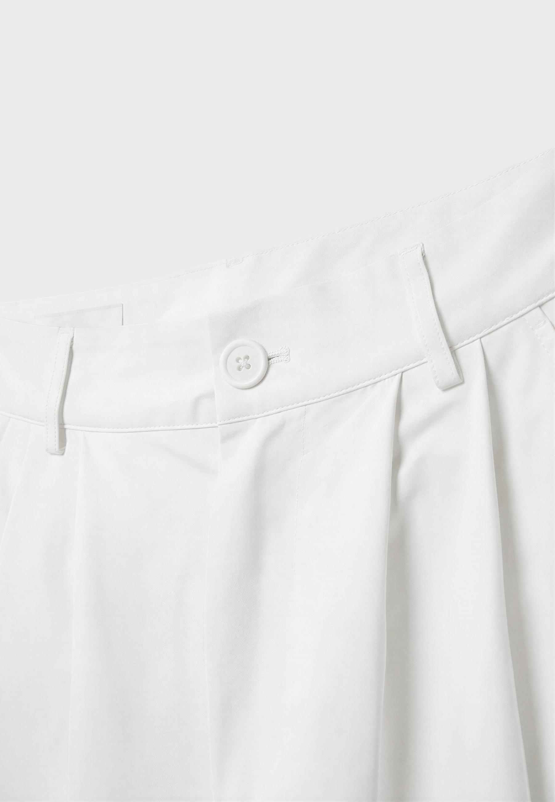 100% Cotton barrel trousers — White