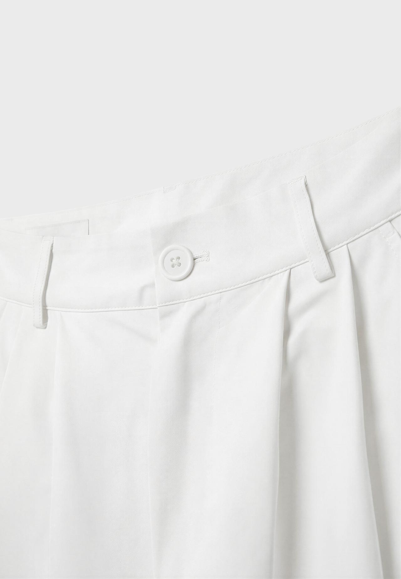 100% cotton barrel trousers — White