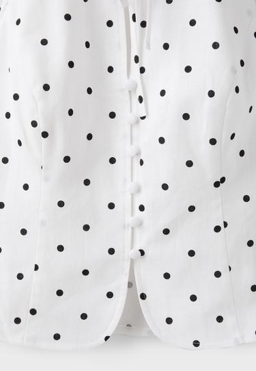Fitted polka dot top — Ecru 9