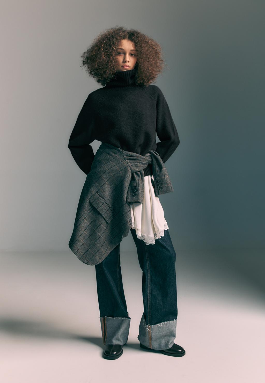 Maglione regular a collo alto