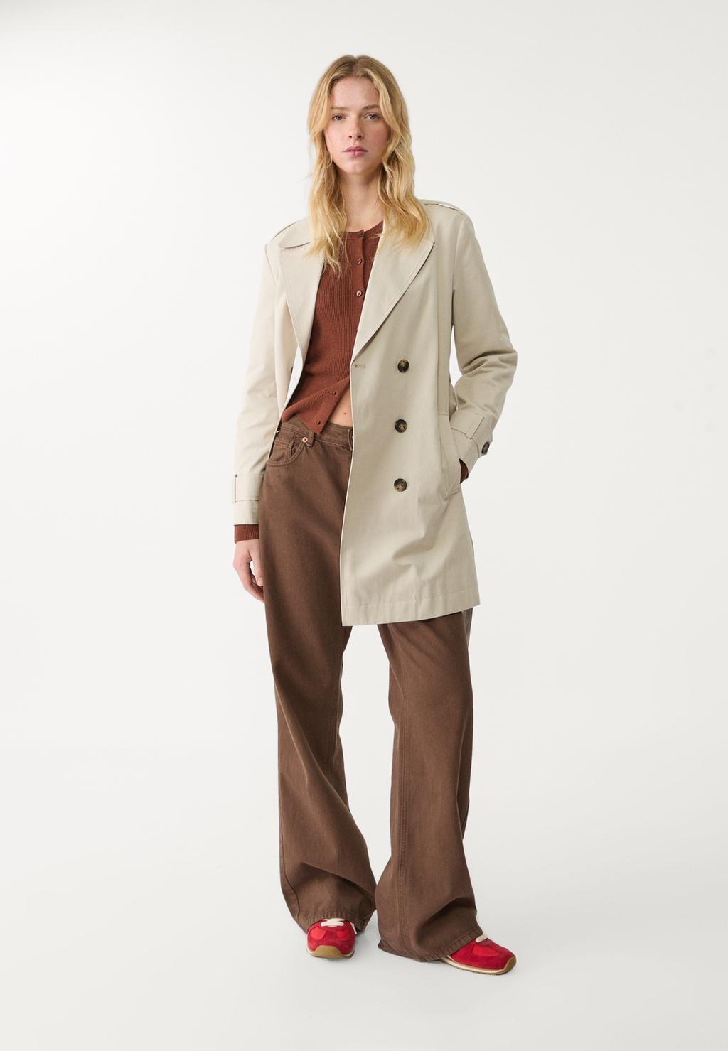 Basic-Trenchcoat im Regular-Fit mit Gürtel