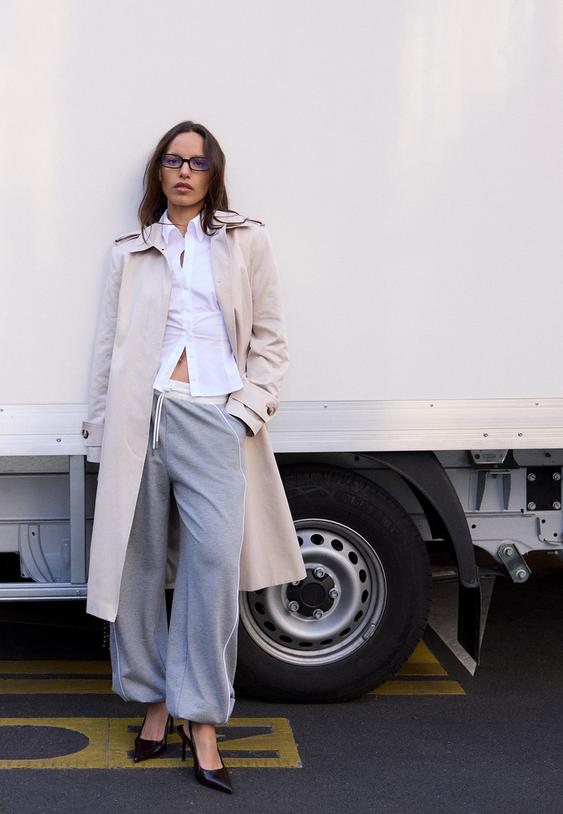 Dolg Trenčkot Z Enojnim Zapenjanjem