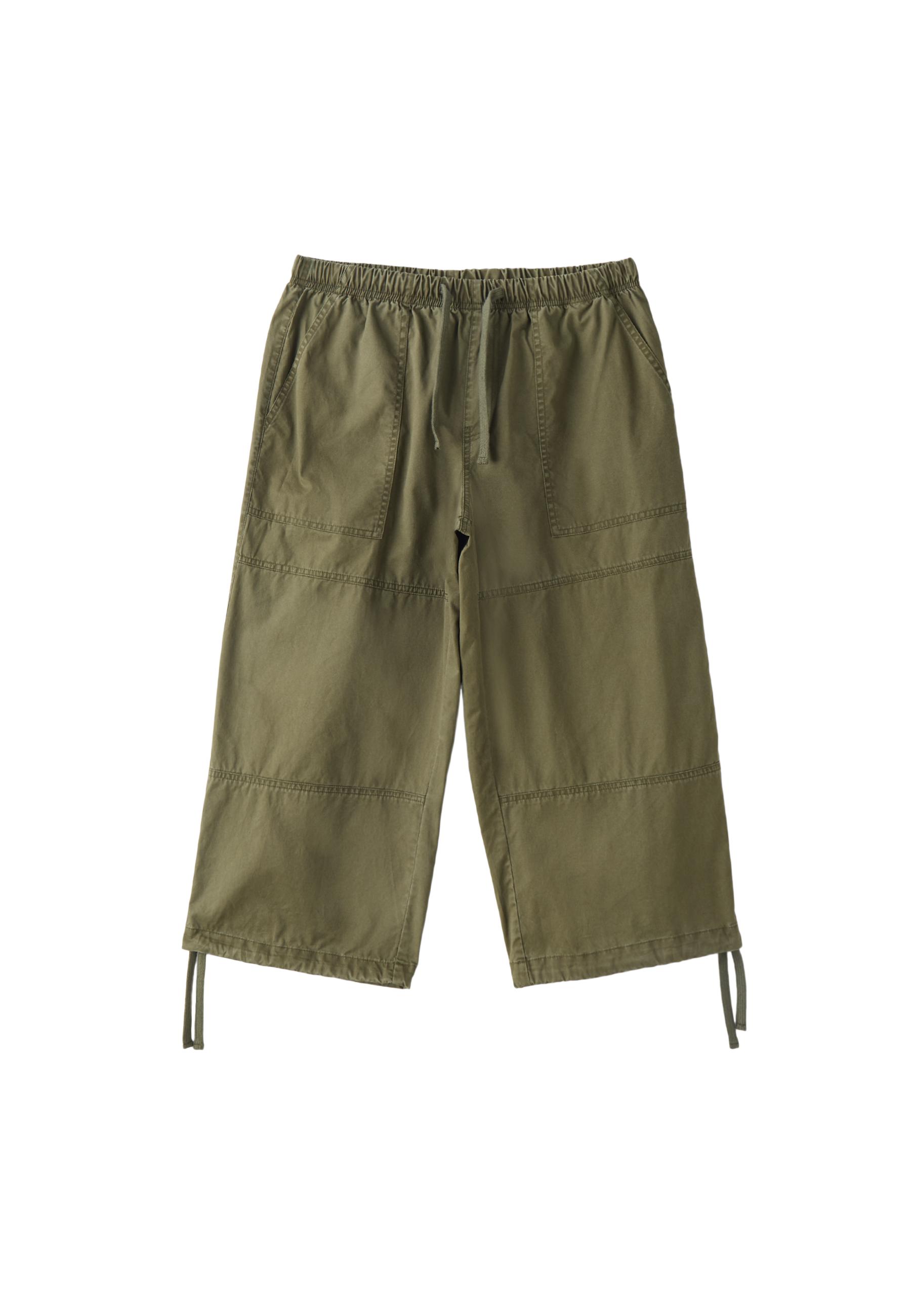 Relaxed fit poplin Bermuda shorts — Khaki