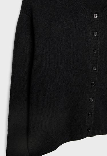 Soft-touch button-up knit cardigan — Black 9